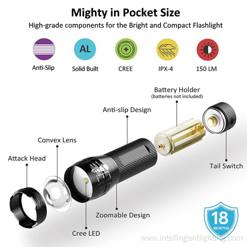 Handheld Camping Adjustable Focus Zoom LED Flashlight